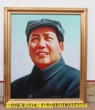 毛主席实木画像新房客厅办公壁画摆件毛泽东有框画 老年像壁饰