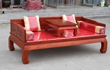明清新中式仿古典简约实木沙发三件套现代罗汉榻北方老榆木罗汉床