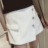 潮流前线2016春装女装新款韩版修身 纯色设计感斜身裙裤短裤女