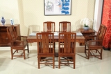 红木新中式餐桌 红木餐桌 非洲刺猬紫檀 实木长方形现代饭桌家具