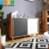 北欧日式白橡木餐边柜储物柜纯实木酒柜现代简约茶水柜碗厨储物柜