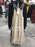 H&M 女装专柜正品代购 5月 蕾丝钩花吊带连身长裙 8折0396590现货