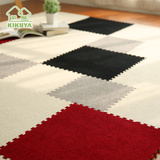 kikuya品牌环保家用纯色地毯短绒面拼接地垫卧室带绒的彩色地铺30