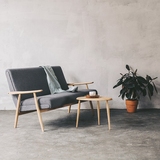 原创实木沙发 北欧单双人位组合布艺沙发  小户型简约橡木沙发椅