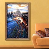 自油自画 diy数字油画手绘客厅卧室欧式风景抽象装饰画 似水流年