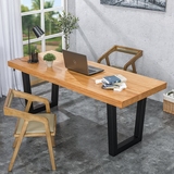 复古铁艺实木书桌简约电脑桌椅组合环保书桌写字台办公桌工作桌子