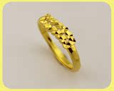 仿真黄金镀金欧币饰品日韩满天星女士戒指指环婚庆礼物不掉色包邮