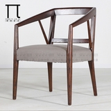 禅意家具 现代简约新中式家具客厅餐椅子实木布艺座椅咖啡休闲椅