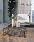 设计师时尚长方形茶几简约现代小客厅沙发铁艺复古咖啡桌创意家具