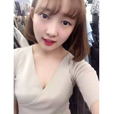 夏季韩版女装新款smooth正品低胸性感交叉V领薄针织冰丝半袖T恤女