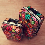 时尚涂鸦拉杆箱个性旅行硬箱万向轮登机箱铝框行李箱子包邮箱包潮
