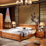 榆木床全实木床1.8米双人床老榆木中式婚床1.5米纯实木床卧室家具