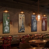 墙面装饰画美式复古装饰木板画酒吧装饰品咖啡店餐厅墙面装饰挂饰