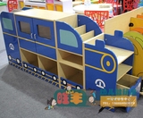 热销 幼儿蓝色巴士儿童木质整理储物柜收纳柜玩具柜伦敦巴士组合