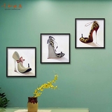 时尚鞋店装饰画个性创意女鞋店挂画客厅简约壁画沙发墙画有框三联