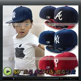 儿童全封帽 潮童帽NY亲子帽小码平沿嘻哈帽子LA男童MLB女童棒球帽