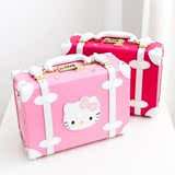 迷你行李箱包儿童旅行箱卡通化妆箱复古手提箱女凯蒂猫密码小皮箱