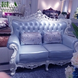 欧式真皮沙发123组合高档美式奢华大小户型皮艺实木橡木雕花家具
