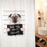 SPIRELLA丝普瑞创意沙皮狗狗Bad Dog 涤纶布防水浴帘 卫生间隔断