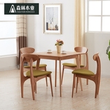 北欧宜家白橡纯实木餐桌现代简约日式餐桌小户型正方形餐桌椅组合