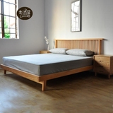 北欧实木进口橡木床 简约现代日式韩式床1.8米双人床卧室床原木床