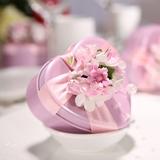 心形马口铁喜糖盒大号粉色个性/欧式婚礼喜糖盒创意费列罗装烟