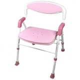 折合洗澡凳铝合金儿童学习靠背椅粉红色钢琴凳可折叠站立节省空间