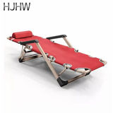 HJHW 折叠椅躺椅午休户外便携式桌椅床加宽金属双方管三用办公室
