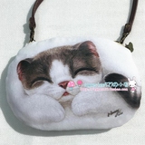 台湾品牌亨利屋家族 造型猫零钱包化妆包收纳包手拿包女 moledy
