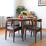 北欧实木餐桌椅组合简约白橡木正方形小餐桌宜家小户型餐桌椅包邮