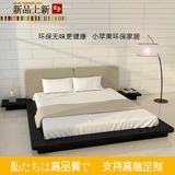 日韩式榻榻米双人床卧室1.8m 1.5米北欧宜家黑橡木实木单人床定制