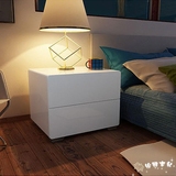 床头柜简约现代白色烤漆柜宜家卧室现代板式柜实木柜边角柜