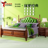 美式床实木床深色白色皮床1.8米双人床婚床乡村古典卧室家具现货