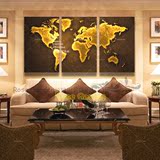 玫瑰园装饰画欧式经典油画纯手绘立体效果客厅组合装饰画世界地图