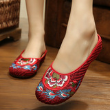 老北京夏季绣花鞋布鞋平跟牛筋底亚麻复古民族风女式包头凉拖鞋子