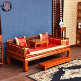 热卖仿古罗汉床格子中式LA实木组合三件套古典单人床沙发床垫客厅