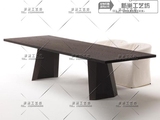 北欧个性家具 纯实木餐桌长桌 现代简约设计师工作桌创意办公桌