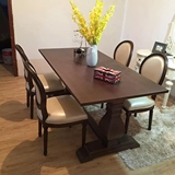 高档美式复古小餐桌 时尚家用饭桌 现代简约 实木创意餐桌椅组合