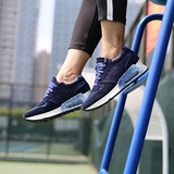 户外运动厚底蕾丝边松糕底气垫系带慢跑内增高网面休闲运动鞋女鞋