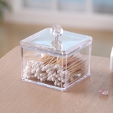 透明化妆棉盒桌面收纳盒塑料 棉签盒透明化妆棉盒化妆品收纳盒