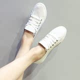 学生球鞋休闲小白鞋女系带韩版2016春夏透气舒适板鞋真皮平底单鞋