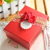中式传统大红色大号可装烟纸盒成品喜糖盒子 婚礼糖果盒回礼盒