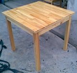 方桌方台实木双层台餐桌正方形整装不可调节4人1层杉木简约现代