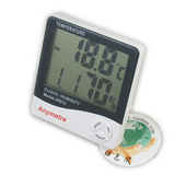 美德时 电子温湿度计 时钟日历数显 高精度温度计 家用数字湿度计
