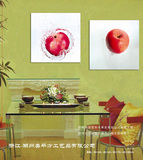 装饰画厨房现代两联画/餐厅时尚简约水果无框画/红苹果壁画 6-108