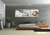 牡丹意境-现代时尚居家无框装饰画客厅卧室书房挂画壁画墙画挂钟