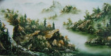 现代中国山水画风景画纯手绘油画客厅装饰画无框画壁画聚宝盆M155