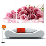 温馨粉玫瑰无框装饰画电视沙发背景挂画卧室客厅儿童房间工艺壁画