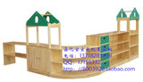 幼儿园樟子松教具柜原木区域活动组合E柜实木储物柜实木组合柜