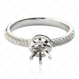 钻石豪华戒托 18K白金钻石戒结婚戒指戒托 镶嵌戒托现货 空托